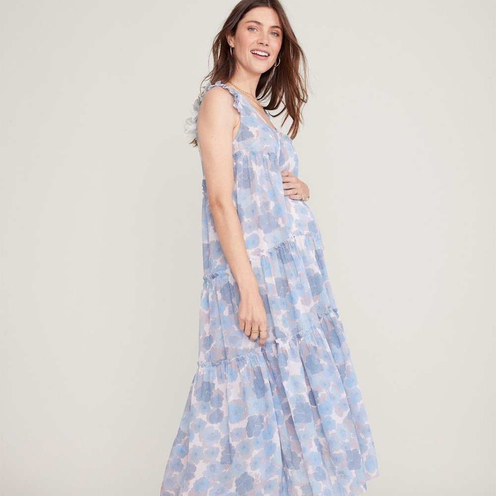 Hatch Collection Maternity / The Anaelle Dress / in Blue Poppy Size 3